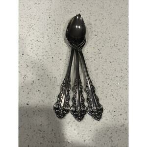 3 Oneida Southern Baroque Artistry Stainless Grapefruit Serrated Spoons EUC